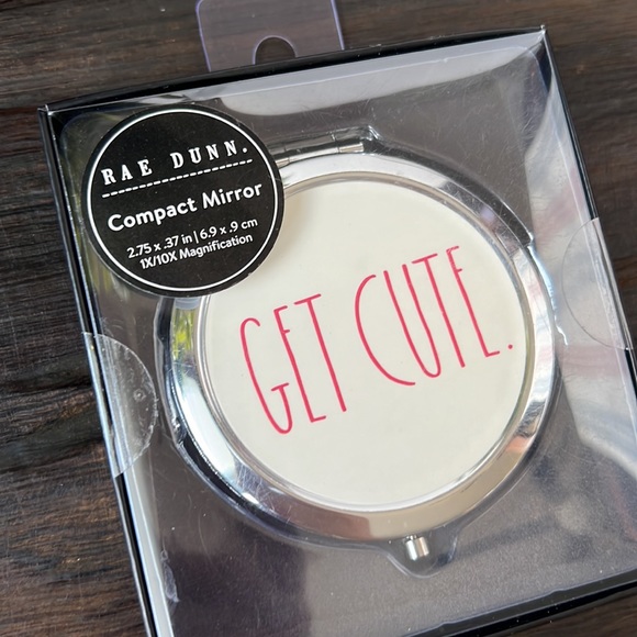 NIB Rae Dunn “GET CUTE.” Compact Mirror - Picture 9 of 10